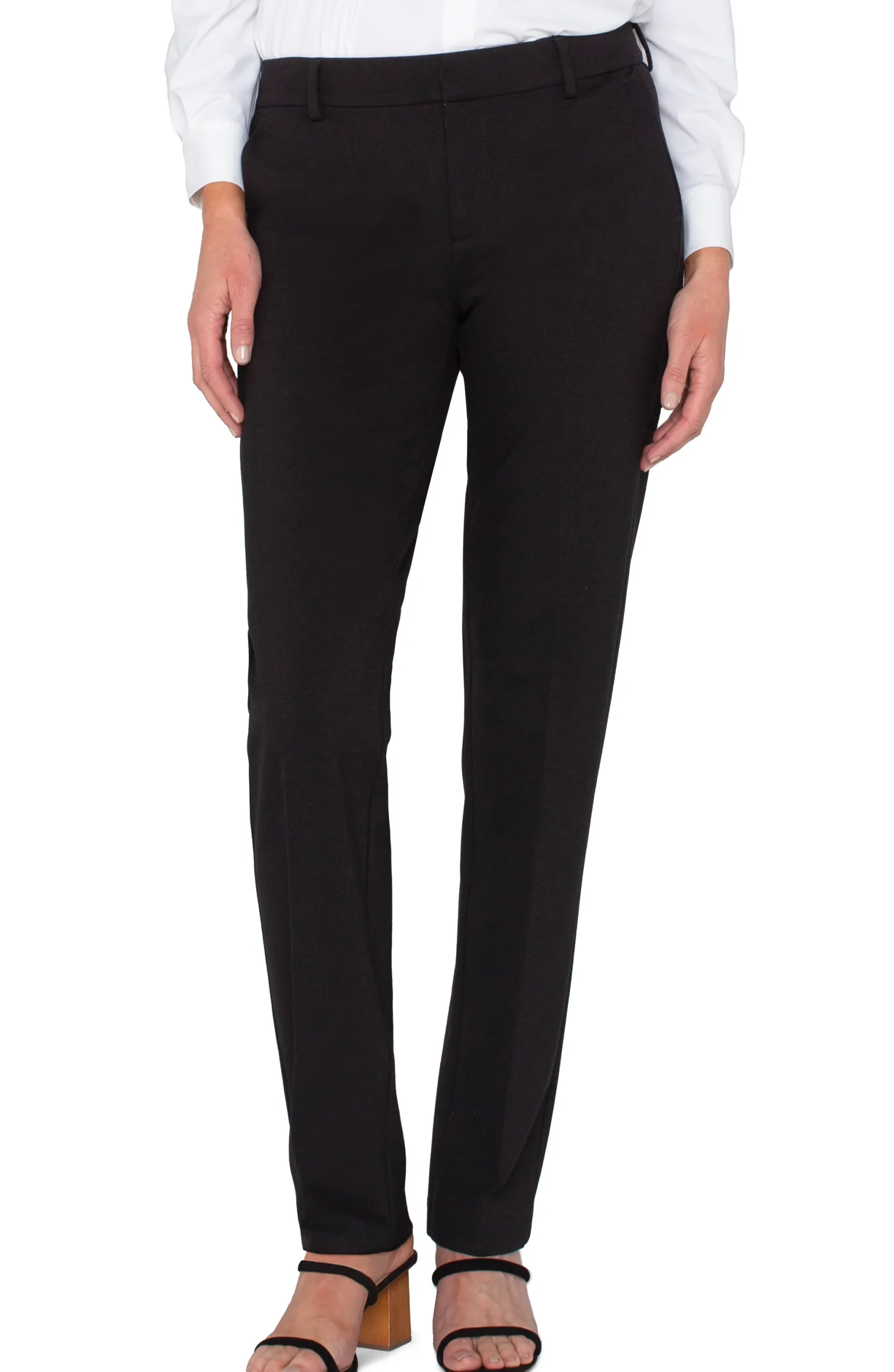 Pants|Trousers-Liverpool Los Angeles KELSEY KNIT TROUSER SUPER STRETCH - TALL Black