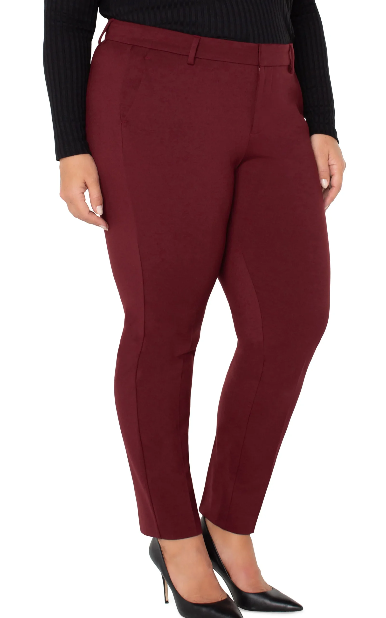 Trousers|Pants-Liverpool Los Angeles KELSEY TROUSER SUPER STRETCH Bordeaux