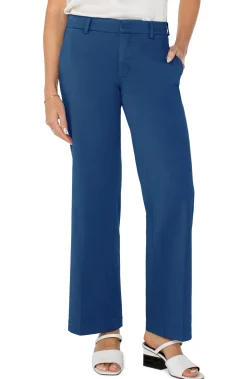 Pants|Trousers-Liverpool Los Angeles KELSEY WIDE LEG TROUSER Goddessblue