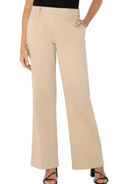 Pants|Trousers-Liverpool Los Angeles KELSEY WIDE LEG TROUSER Cappuccino