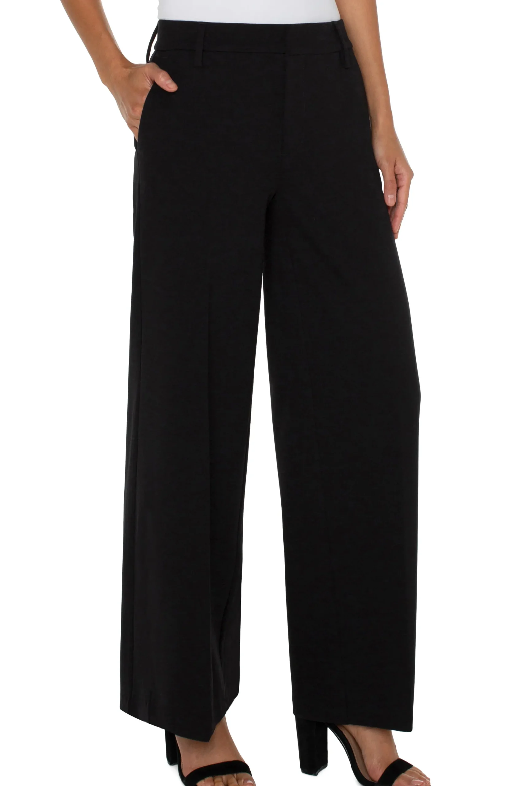 Trousers|Wide-Leg-Liverpool Los Angeles KELSEY WIDE LEG TROUSER Black