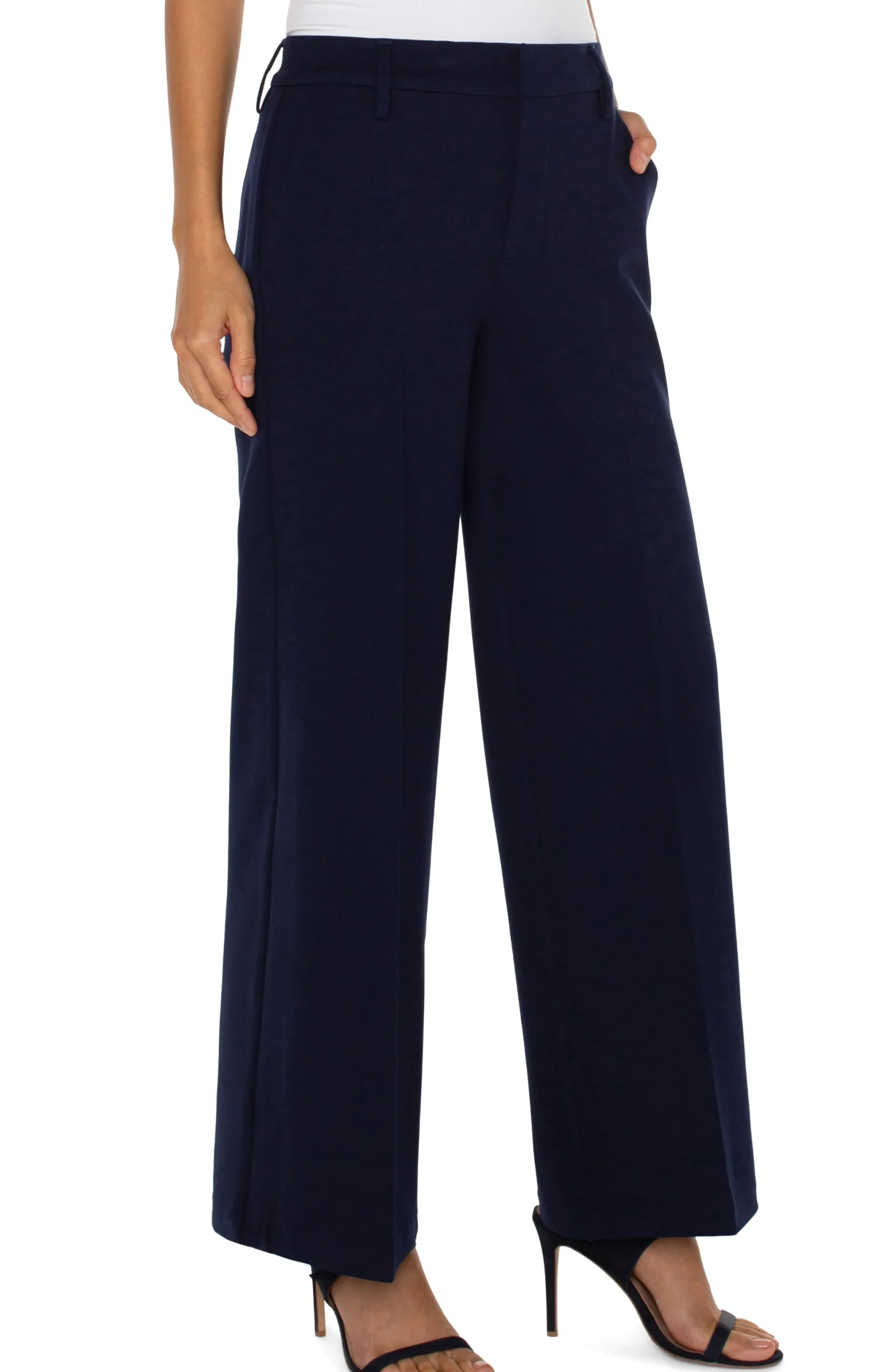 Trousers|Wide-Leg-Liverpool Los Angeles KELSEY WIDE LEG TROUSER Cadetblue