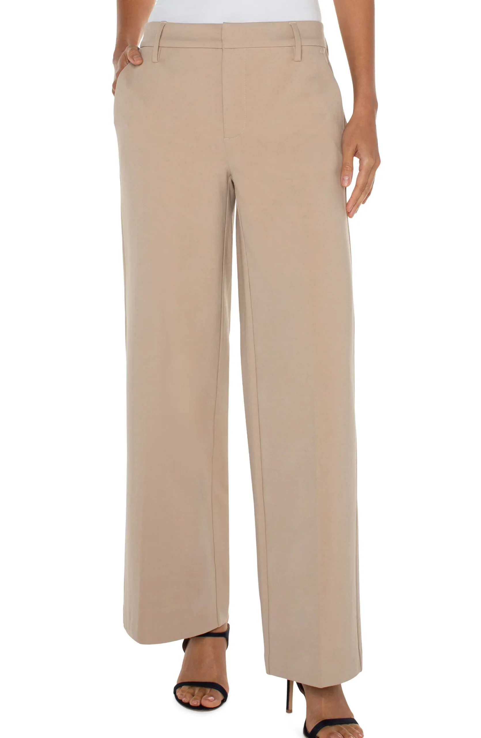 Trousers|Wide-Leg-Liverpool Los Angeles KELSEY WIDE LEG TROUSER Biscuittan