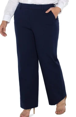 Pants-Liverpool Los Angeles KELSEY WIDE LEG TROUSER Cadetblue