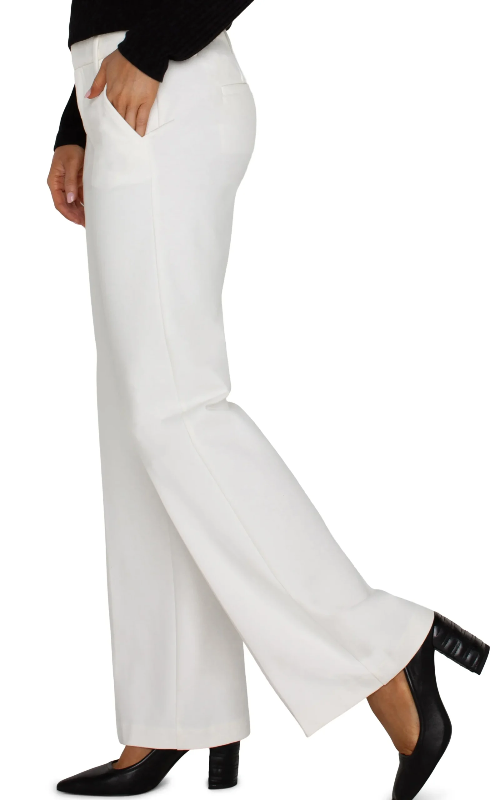 Trousers-Liverpool Los Angeles KELSEY WIDE LEG TROUSER Vintagewhite