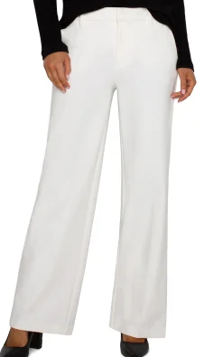 Trousers-Liverpool Los Angeles KELSEY WIDE LEG TROUSER Vintagewhite