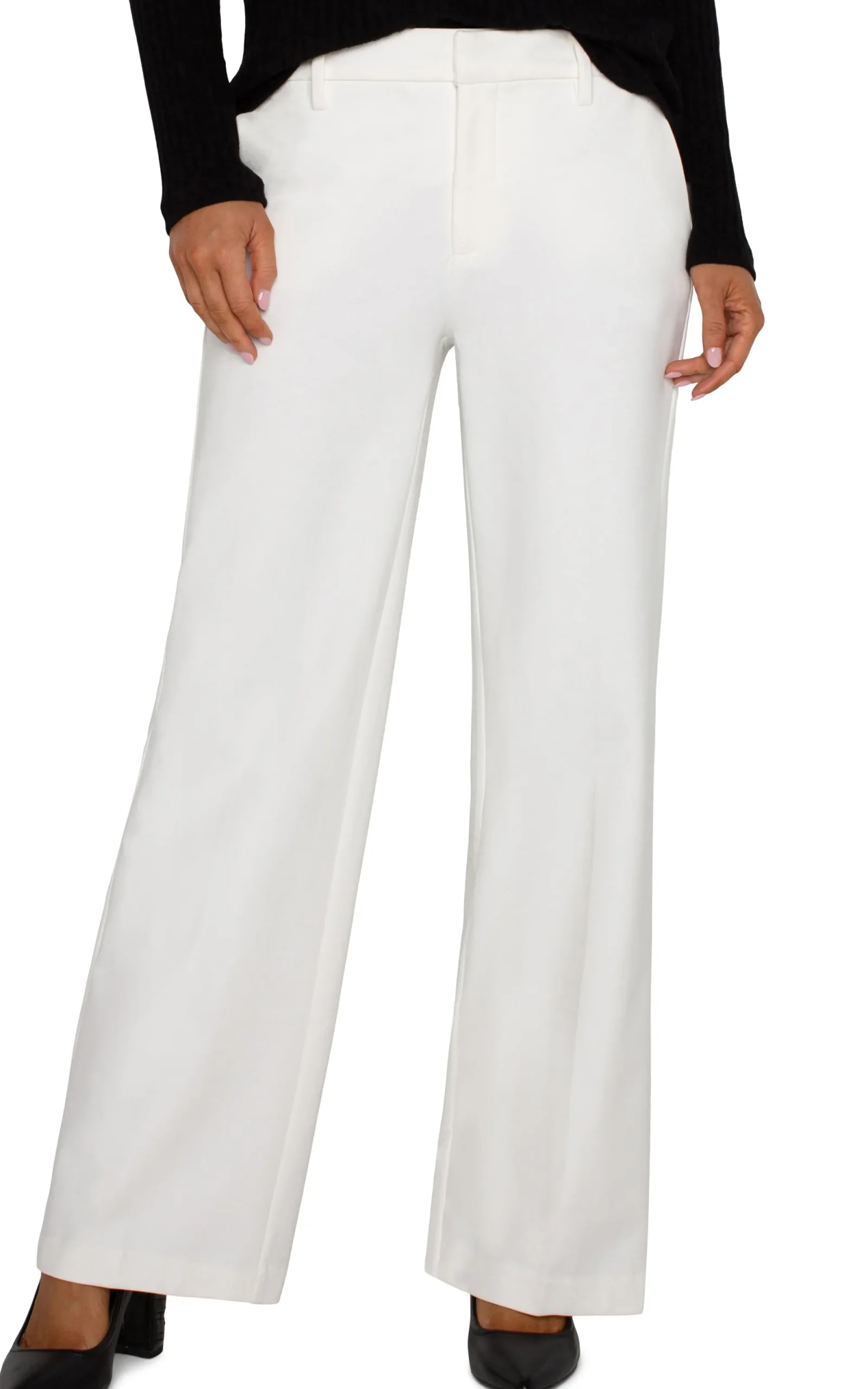 Trousers-Liverpool Los Angeles KELSEY WIDE LEG TROUSER Vintagewhite