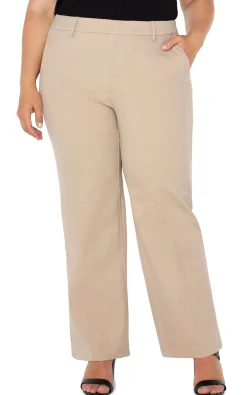 Pants-Liverpool Los Angeles KELSEY WIDE LEG TROUSER Biscuittan