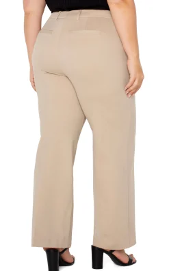 Pants-Liverpool Los Angeles KELSEY WIDE LEG TROUSER Biscuittan