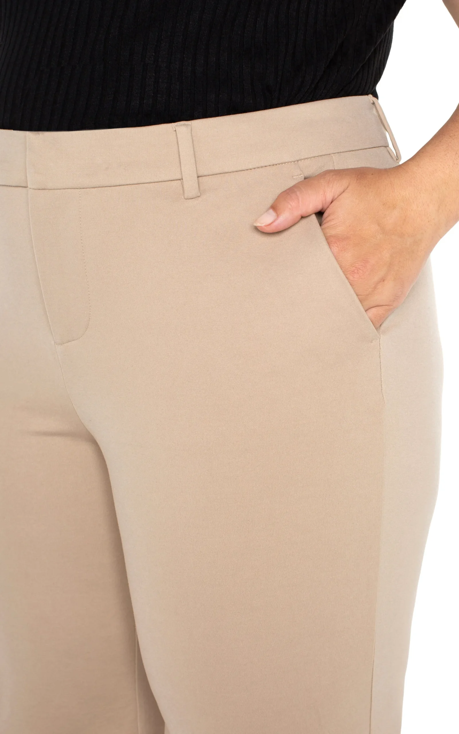 Pants-Liverpool Los Angeles KELSEY WIDE LEG TROUSER Biscuittan