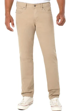 Colored Twills|Color Denim-Liverpool Los Angeles KINGSTON MODERN STRAIGHT PEACHED COLORED TWILL Khaki