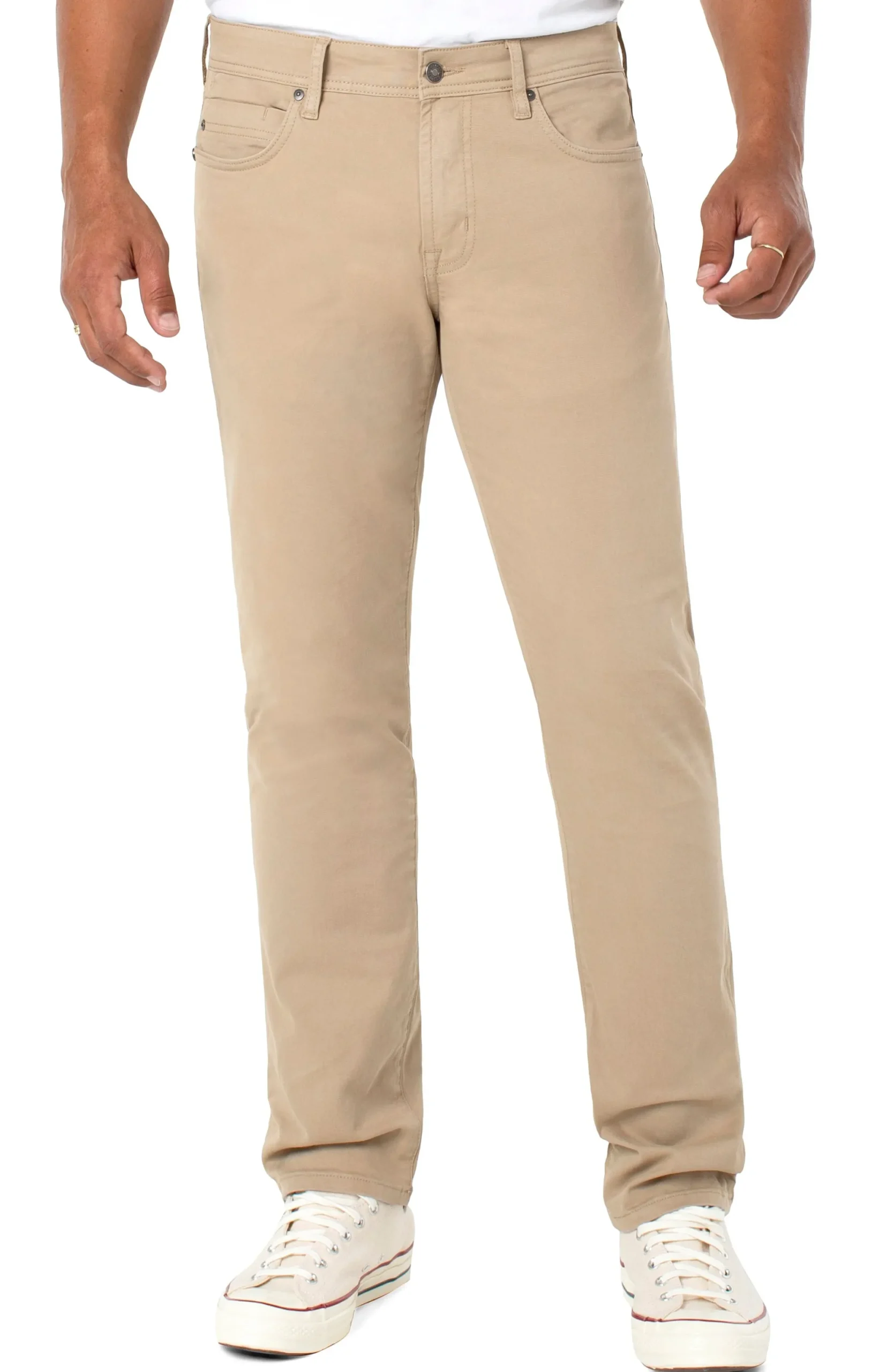 Colored Twills|Color Denim-Liverpool Los Angeles KINGSTON MODERN STRAIGHT PEACHED COLORED TWILL Khaki