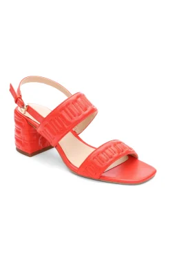 Heels-Liverpool Los Angeles LAKEWOOD LOGO STITCH SLINGBACK WITH BLOCK HEEL Coral