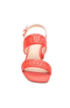 Heels-Liverpool Los Angeles LAKEWOOD LOGO STITCH SLINGBACK WITH BLOCK HEEL Coral