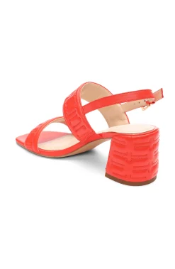 Heels-Liverpool Los Angeles LAKEWOOD LOGO STITCH SLINGBACK WITH BLOCK HEEL Coral