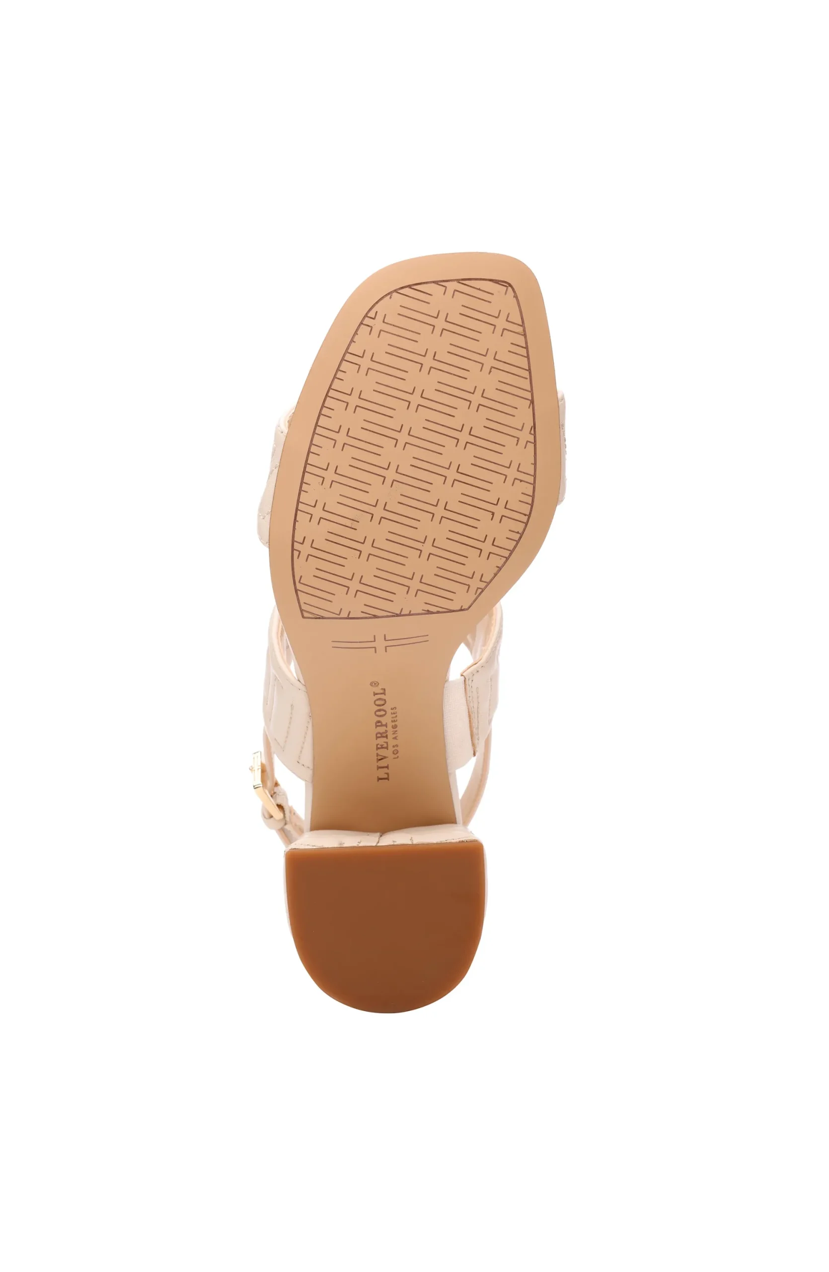 Heels-Liverpool Los Angeles LAKEWOOD LOGO STITCH SLINGBACK WITH BLOCK HEEL Ecru