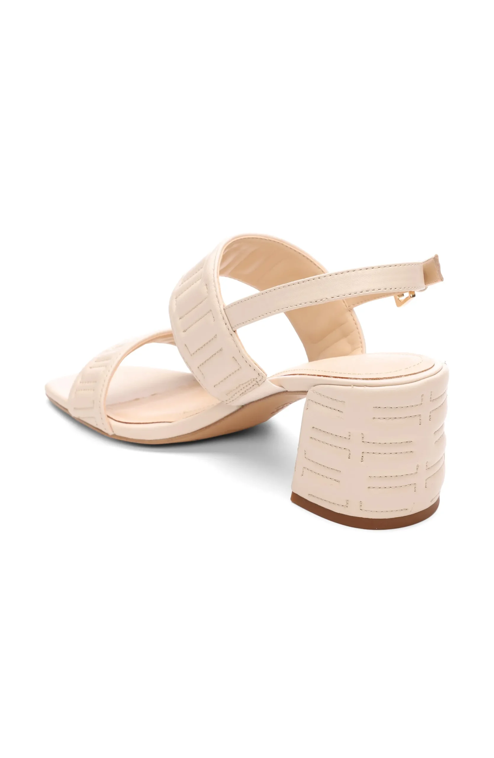 Heels-Liverpool Los Angeles LAKEWOOD LOGO STITCH SLINGBACK WITH BLOCK HEEL Ecru