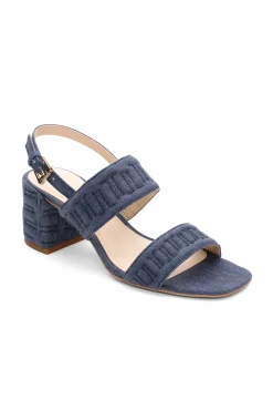 Heels-Liverpool Los Angeles LAKEWOOD LOGO STITCH SLINGBACK WITH BLOCK HEEL Indigo