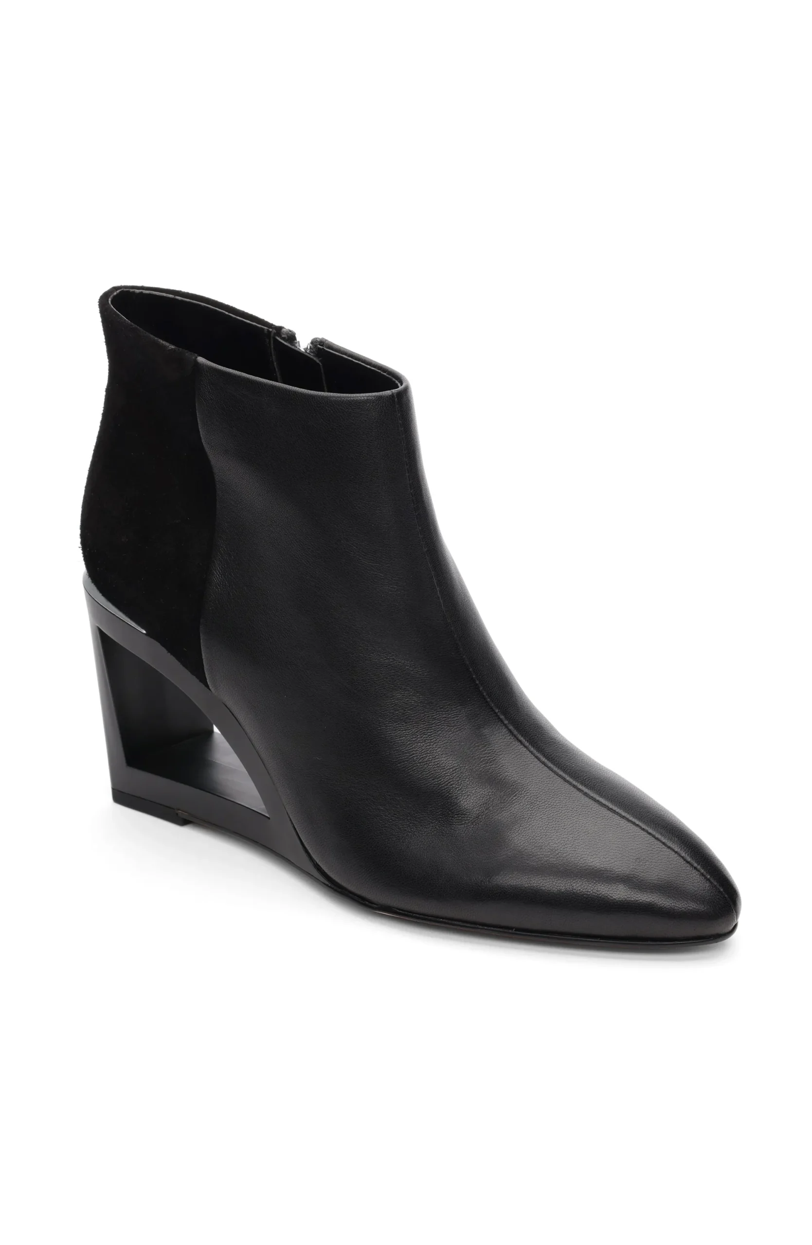 Boots|Wedges & Espadrilles-Liverpool Los Angeles LAX BOOTIE WITH CHOP OUT WEDGE Black