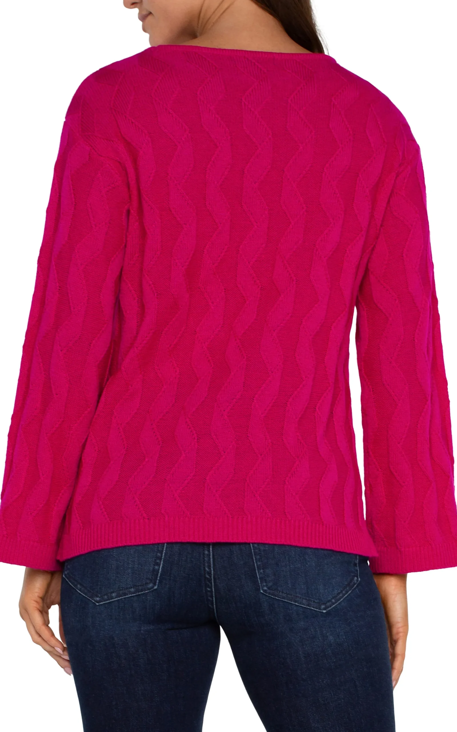 Sweaters|Tees-Liverpool Los Angeles LONG SLEEVE BOATNECK SWEATER Brightstarruby