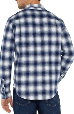 Shirts-Liverpool Los Angeles LONG SLEEVE BUTTON UP SHIRT Whitenavy
