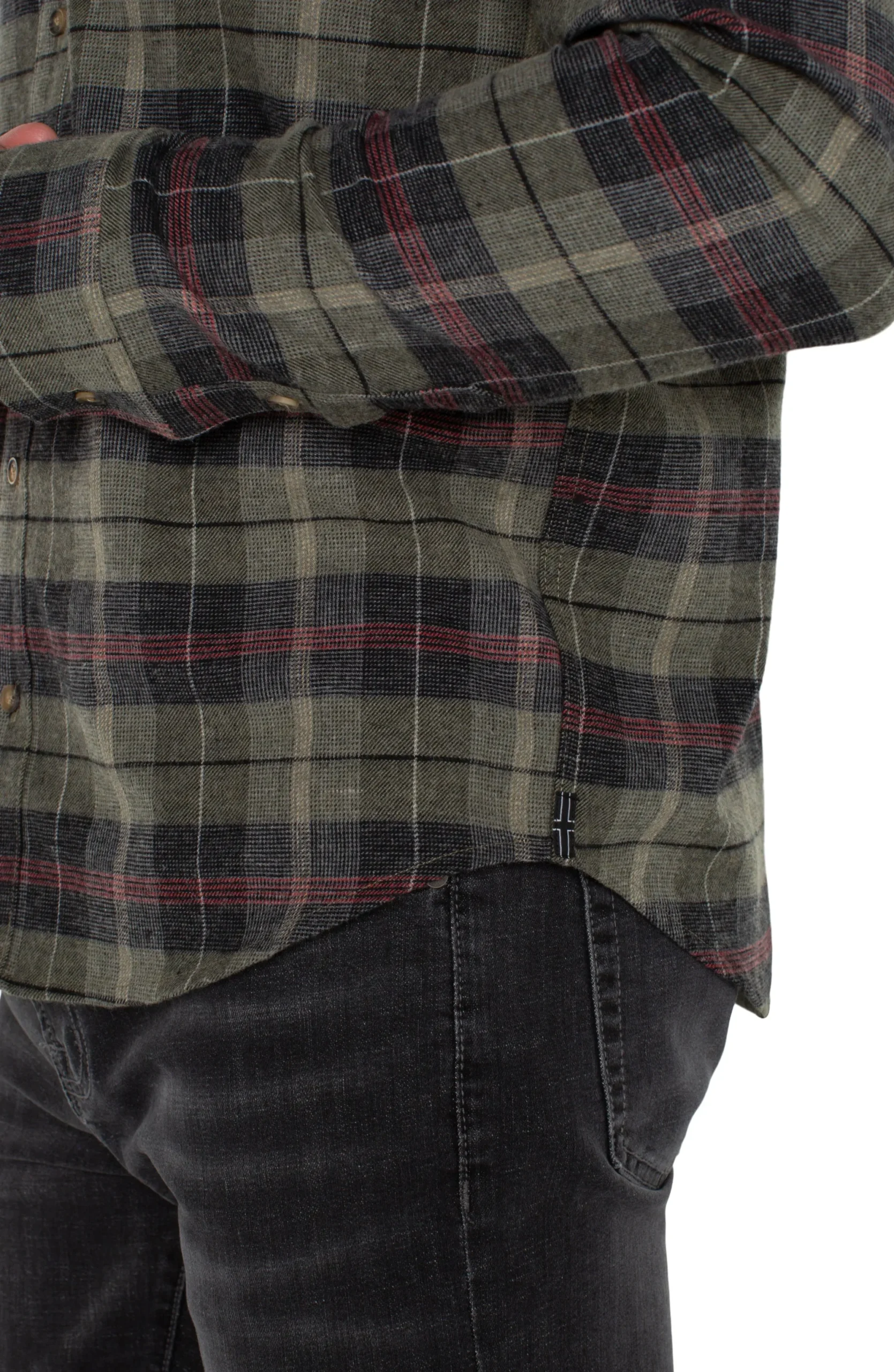 Shirts-Liverpool Los Angeles LONG SLEEVE BUTTON UP SHIRT Oliveblackmulti