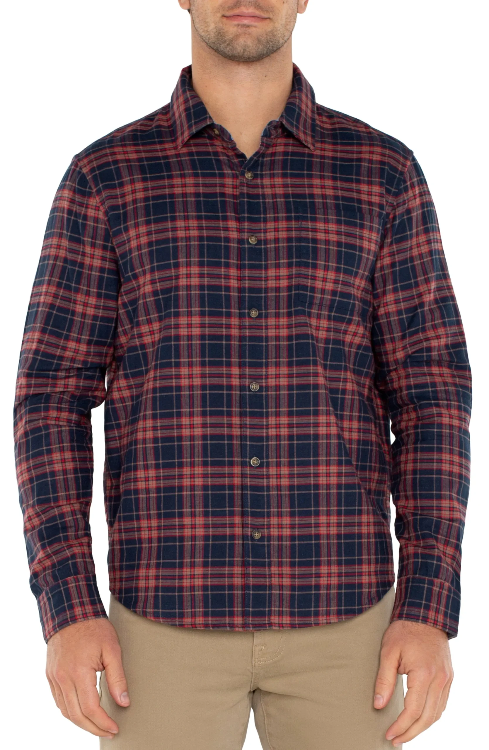 Shirts-Liverpool Los Angeles LONG SLEEVE BUTTON UP SHIRT Navyredmulti