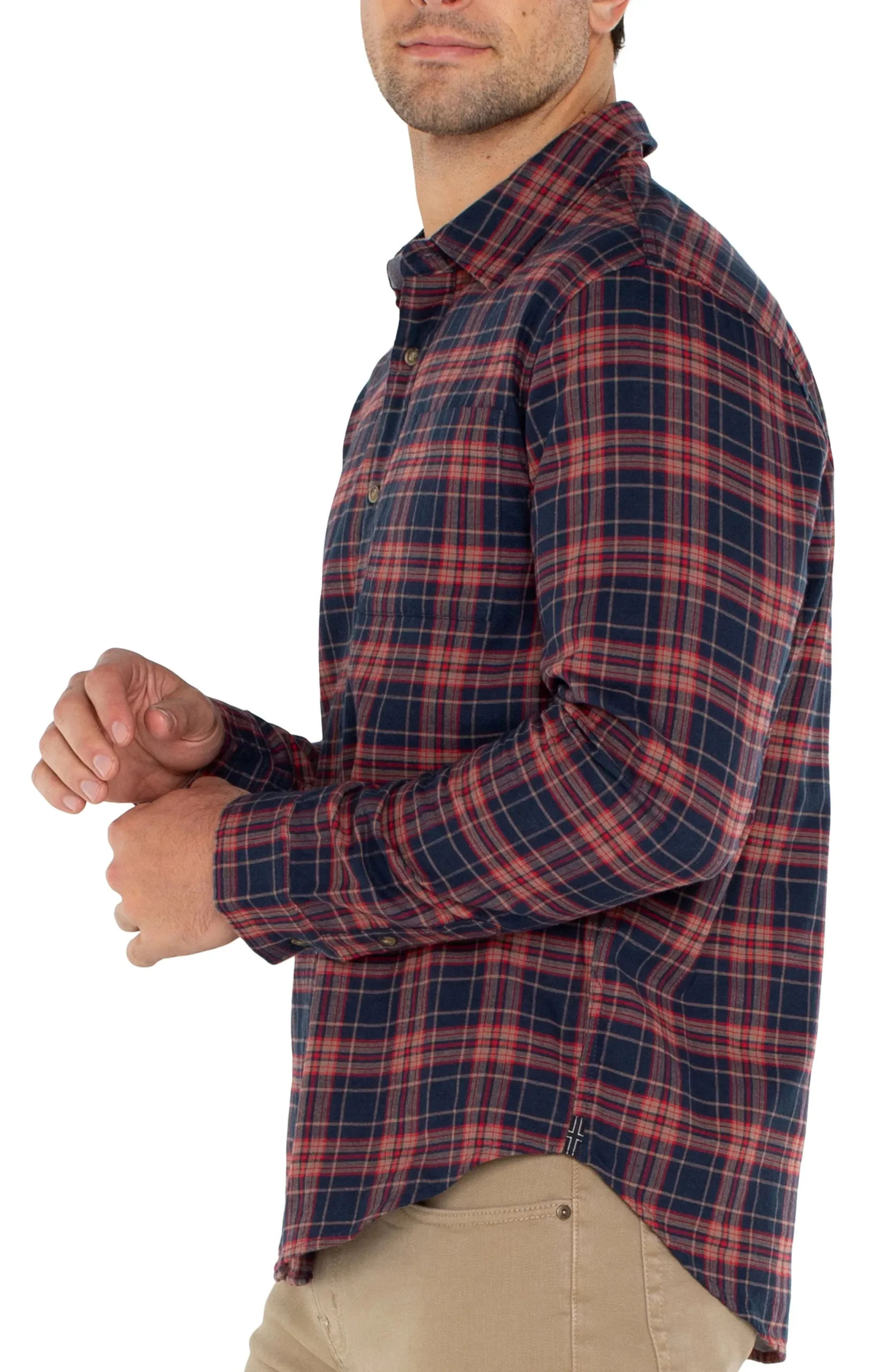 Shirts-Liverpool Los Angeles LONG SLEEVE BUTTON UP SHIRT Navyredmulti