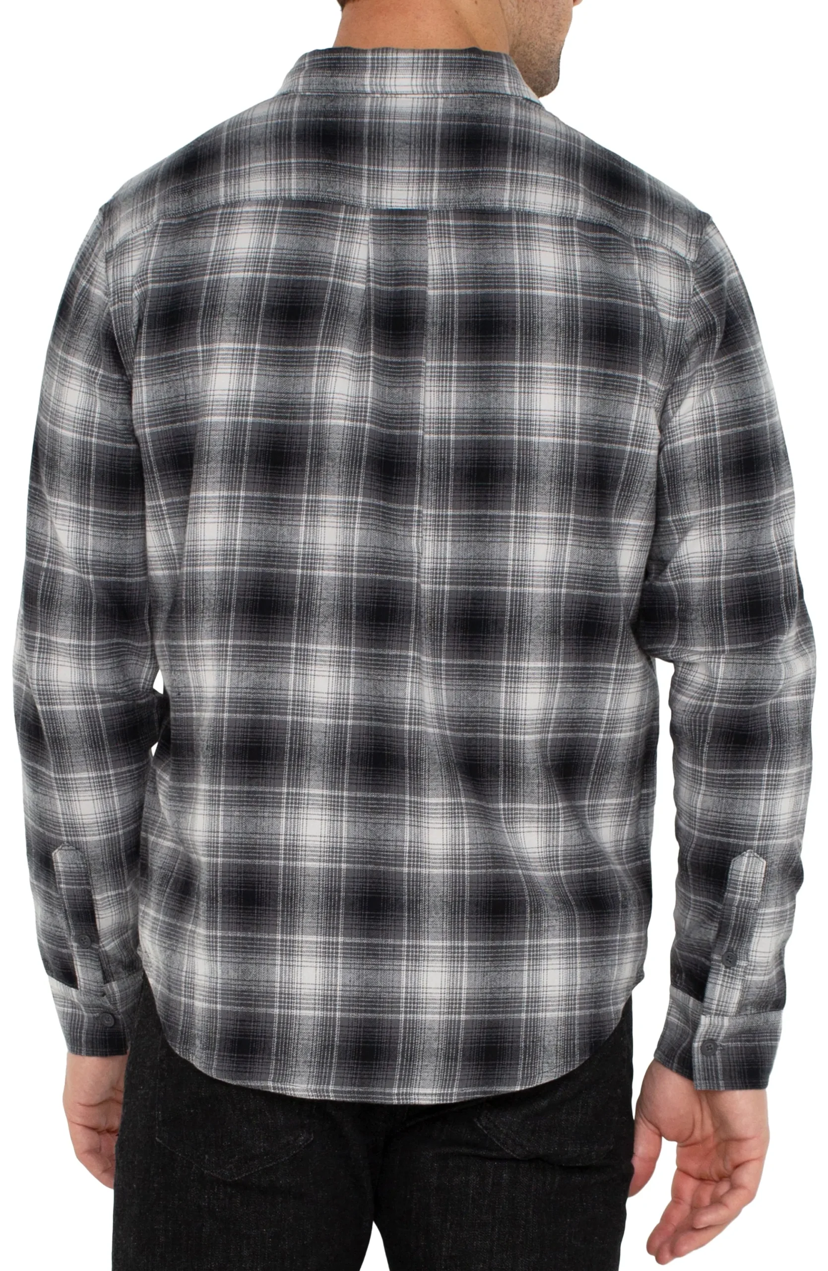Shirts-Liverpool Los Angeles LONG SLEEVE BUTTON UP SHIRT Greyoffwhiteblack