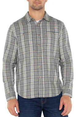 Shirts-Liverpool Los Angeles LONG SLEEVE BUTTON UP SHIRT Ivorynavyolive