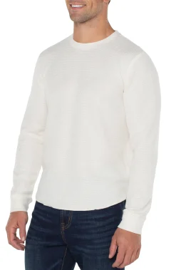 Shirts-Liverpool Los Angeles LONG SLEEVE CREW NECK Cream