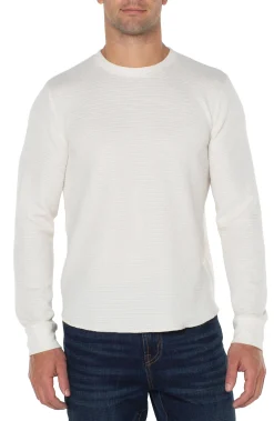Shirts-Liverpool Los Angeles LONG SLEEVE CREW NECK Cream