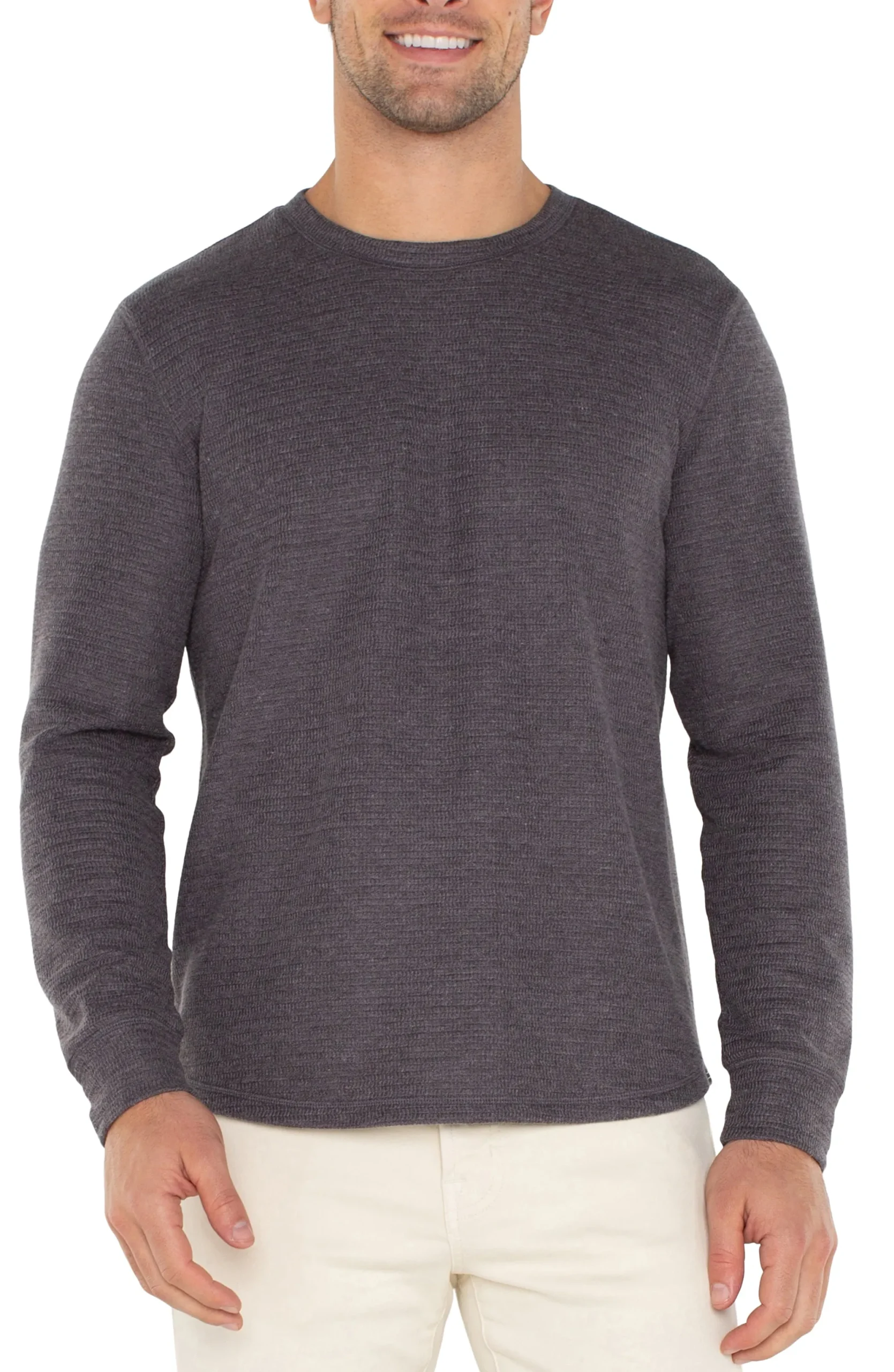 Shirts-Liverpool Los Angeles LONG SLEEVE CREW NECK Grey