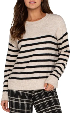 Sweaters|Tees-Liverpool Los Angeles LONG SLEEVE CREW NECK DROP SHOULDER SWEATER Oatmealheather