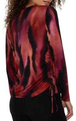 Tops|Tees-Liverpool Los Angeles LONG SLEEVE CREW NECK KNIT TOP Fireopal