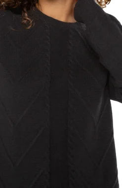 Sweaters-Liverpool Los Angeles LONG SLEEVE CREW NECK RAGLAN SWEATER Black