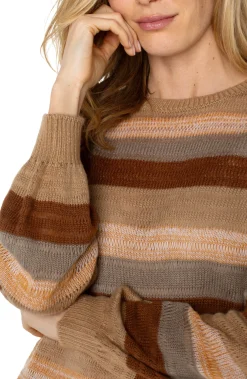 Sweaters-Liverpool Los Angeles LONG SLEEVE CREW NECK SWEATER Jaspermultistripe