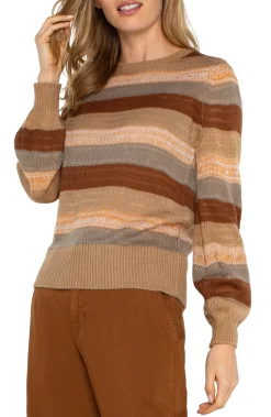 Sweaters-Liverpool Los Angeles LONG SLEEVE CREW NECK SWEATER Jaspermultistripe