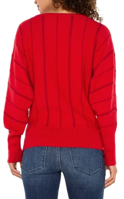 Sweaters-Liverpool Los Angeles LONG SLEEVE DOLMAN SWEATER WITH STRIPE Tangored