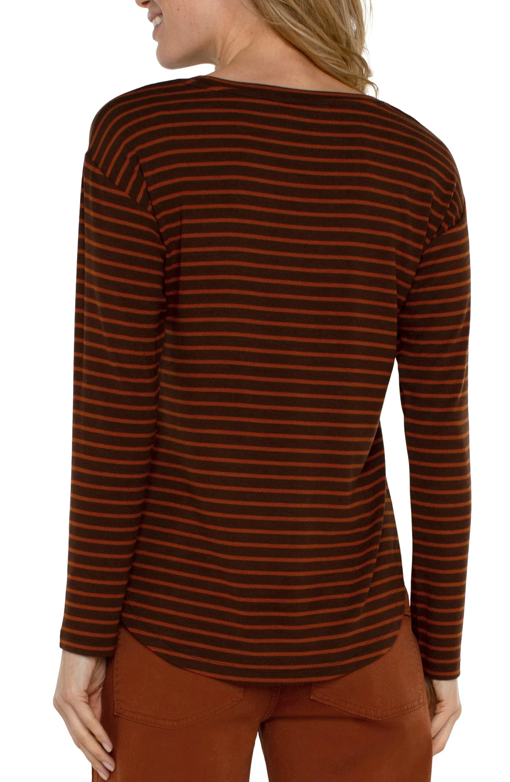 Tees-Liverpool Los Angeles LONG SLEEVE SCOOP NECK TOP Turmericstripe