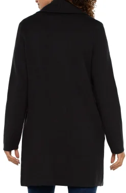 Coatigans-Liverpool Los Angeles LONG SLEEVE SWEATER COATIGAN Black