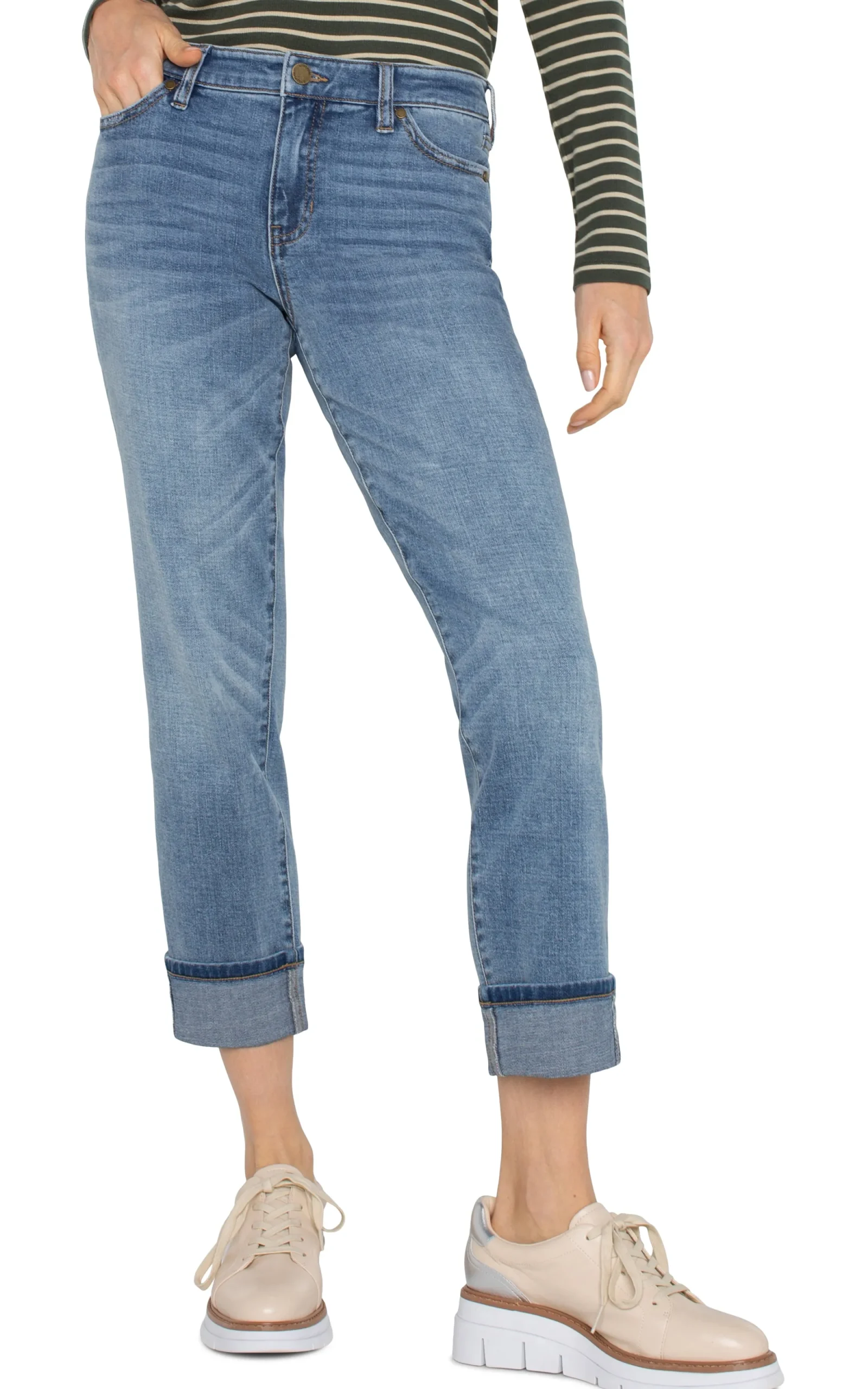 Jeans|Boyfriend & Girlfriend-Liverpool Los Angeles MARLEY GIRLFRIEND CUFFED Vineland