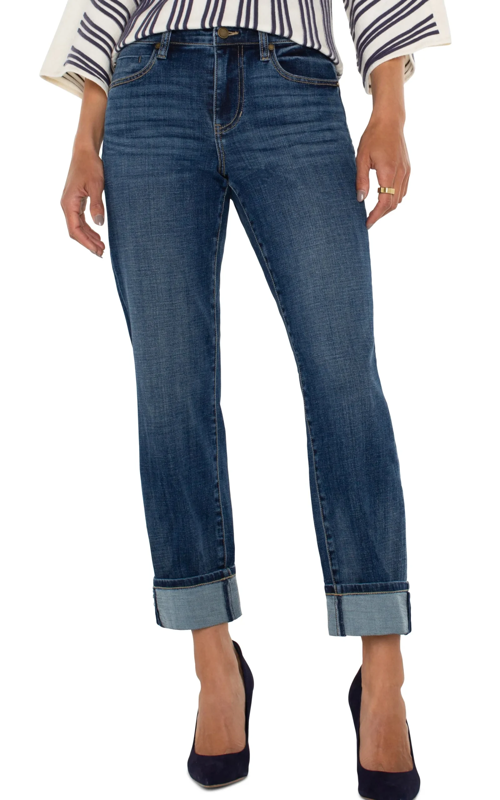 Jeans|Boyfriend & Girlfriend-Liverpool Los Angeles MARLEY GIRLFRIEND CUFFED ECO Rushland