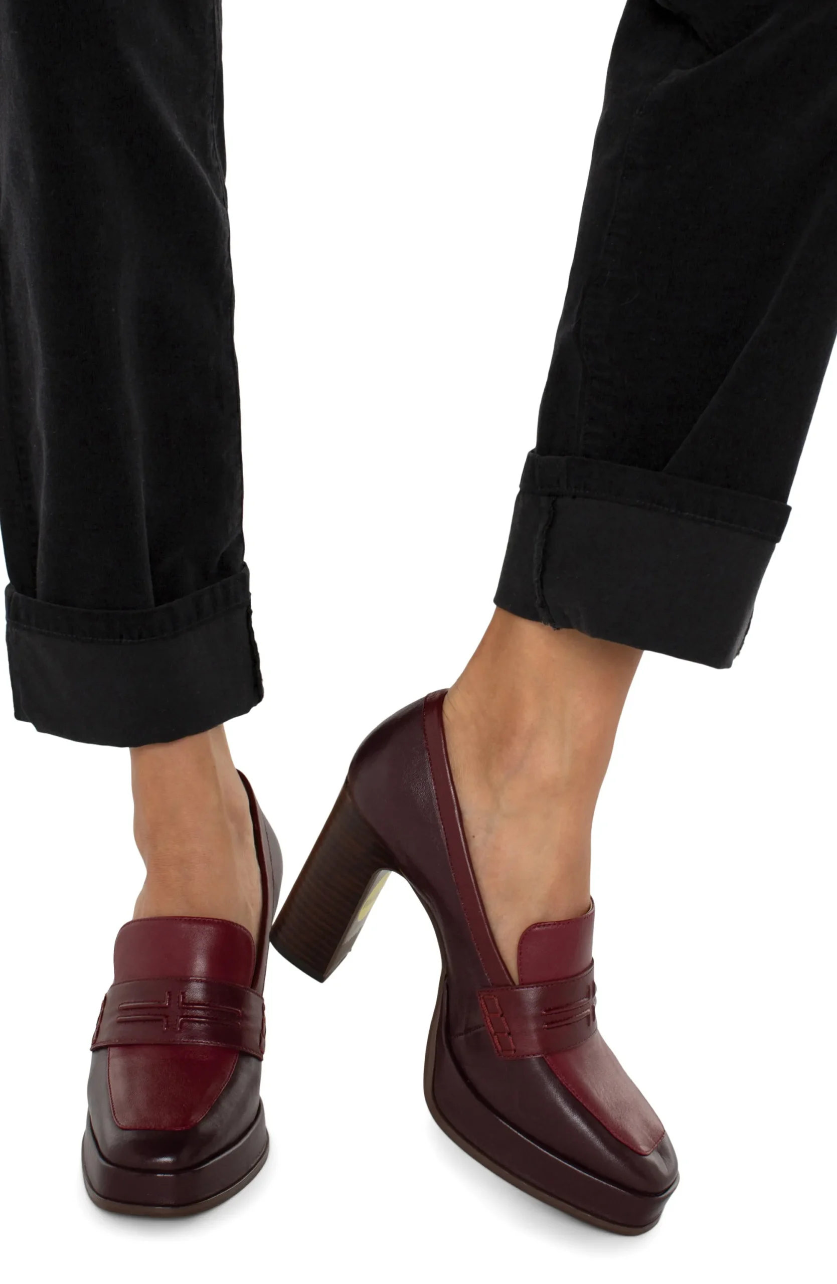 Jeans|Pants-Liverpool Los Angeles MARLEY GIRLFRIEND CUFFED CORDUROY Onyx