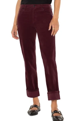 Jeans|Boyfriend & Girlfriend-Liverpool Los Angeles MARLEY GIRLFRIEND CUFFED CORDUROY Blackberry