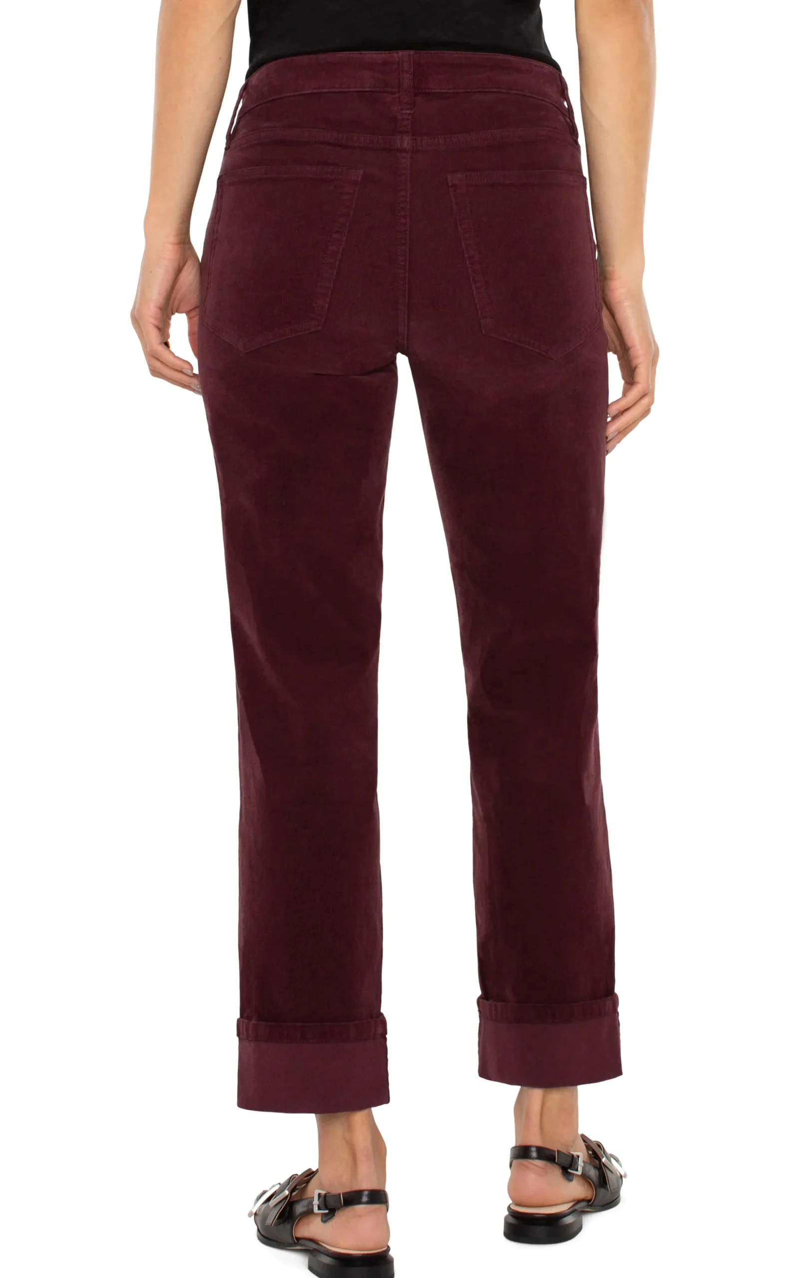 Jeans|Boyfriend & Girlfriend-Liverpool Los Angeles MARLEY GIRLFRIEND CUFFED CORDUROY Blackberry