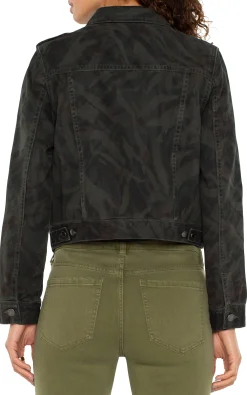 Jackets|Jackets-Liverpool Los Angeles MILITARY CROP JACKET Abstractcamo