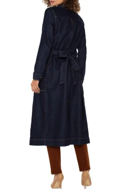 Jackets|Jackets-Liverpool Los Angeles NOTCH COLLAR DUSTER JACKET Indigorinsewash