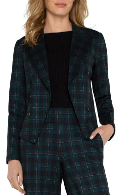 Jackets-Liverpool Los Angeles OPEN FRONT BLAZER Darkforesttartanplaid