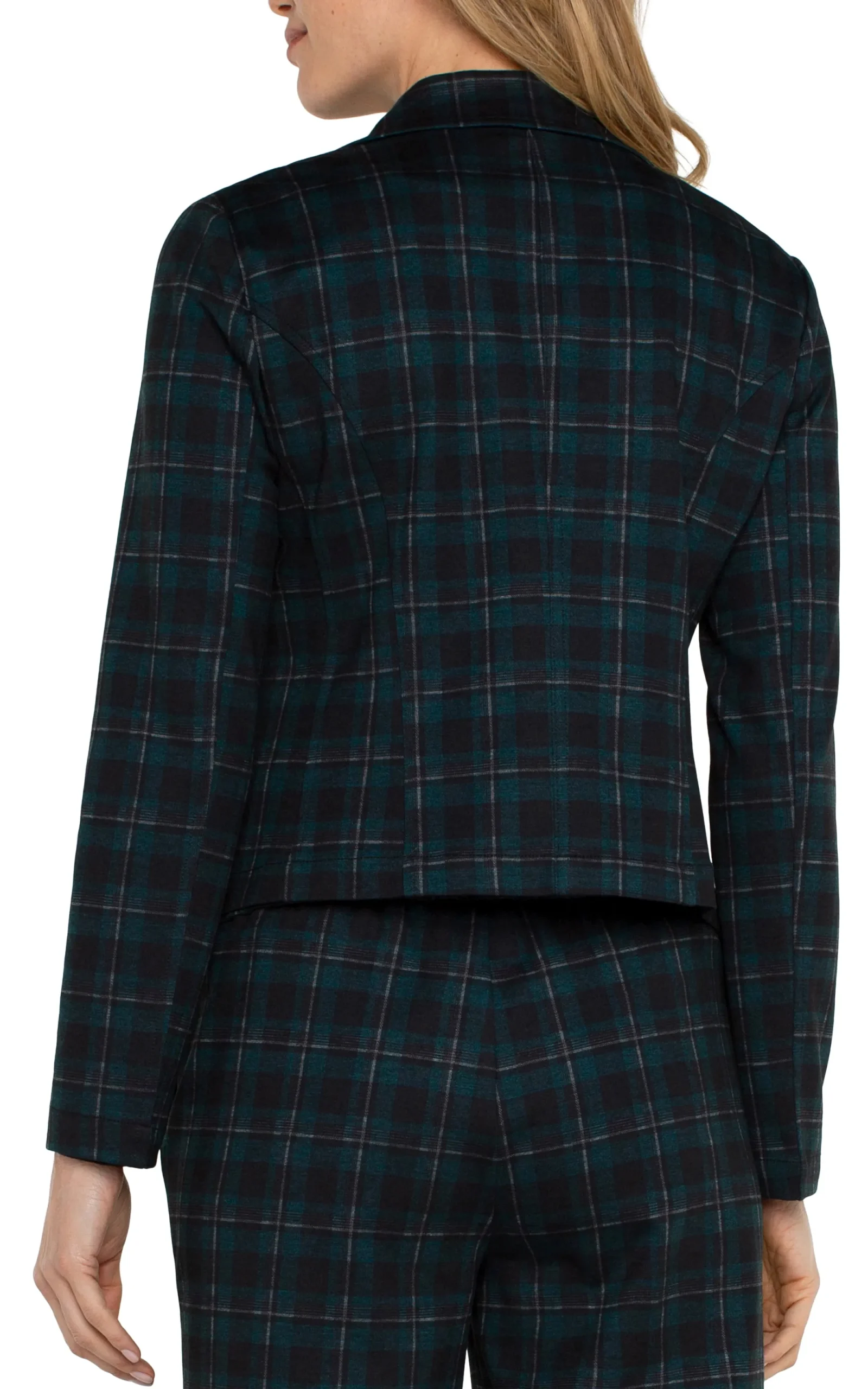 Jackets-Liverpool Los Angeles OPEN FRONT BLAZER Darkforesttartanplaid